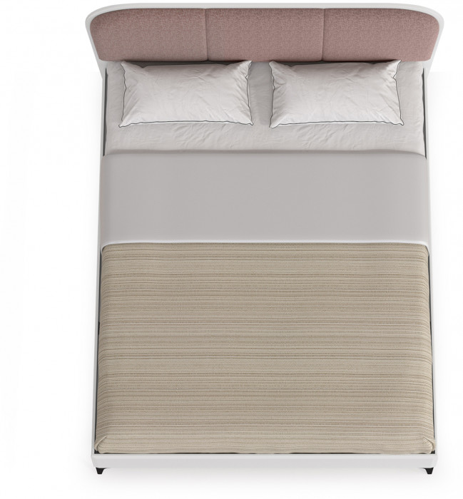 Валенсия Спальня 11.36.02 Кровать + ортопед, цвет ЛДСП белый шагрень/МДФ белый шагрень/ткань велутто 19, ШхГхВ 174х204х103,8 см., 1600х2000 мм, б/м