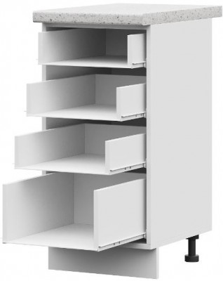 ШН4Я 400 корпус шкаф нижн. с 4 ящ (400*840*474) б/ст белый