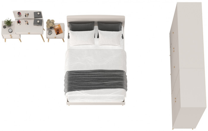 Афина Спальня 39-1400, кашемир серый