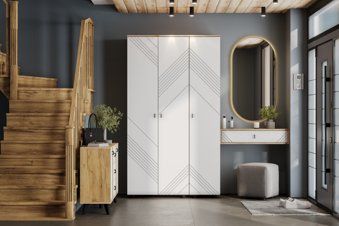 Стол туалетный навесной Байкал, Дуб Золотой, Белый матовый