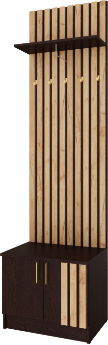 Модульная прихожая Кано, набор 4, Венге/Крафт золотой