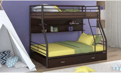 Двухъярусная кровать Гранада-2ПЯ (ясень шимо темный, Слоновая кость)