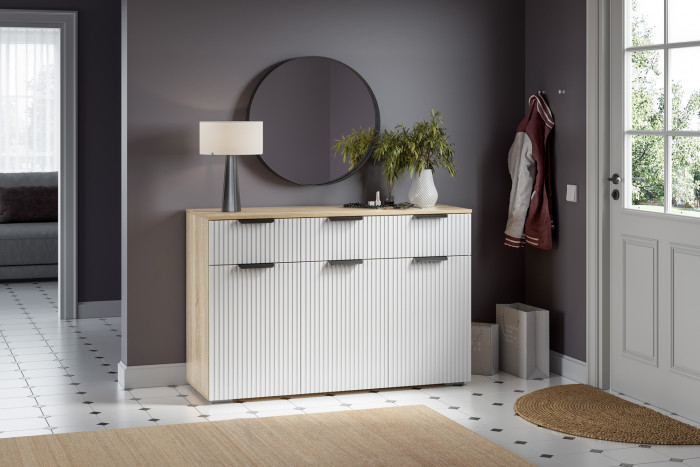 Комод Норд Лине КМ03-1200, Дуб сонома, Софт пломбир