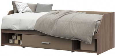 Симба кровать одноярусная (1942*660*840) ясень шимо темный/кофе с молоком