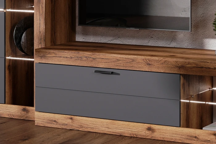 Прага Модульная Гостиная, вариант №4, Дуб Делано/Графит