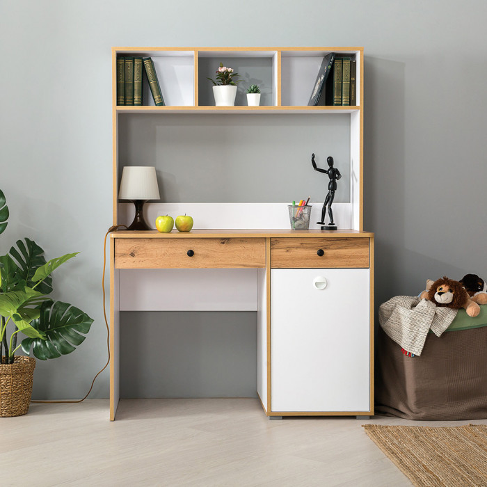 Вуди Компоновка № 49, цвет белый премиум/дуб крафт золотой, ШхГхВ 180х52,7х158,7 см., универсальная сборка