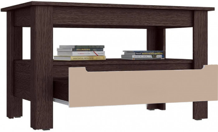 Стол журнальный МДФ (Венге / Белый глянец)