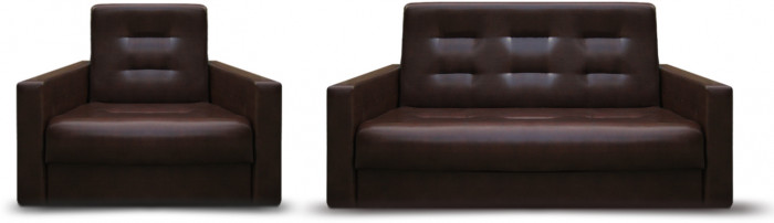 Диван-кровать Аккорд 120х190, книжка, экокожа, цвет коричневый