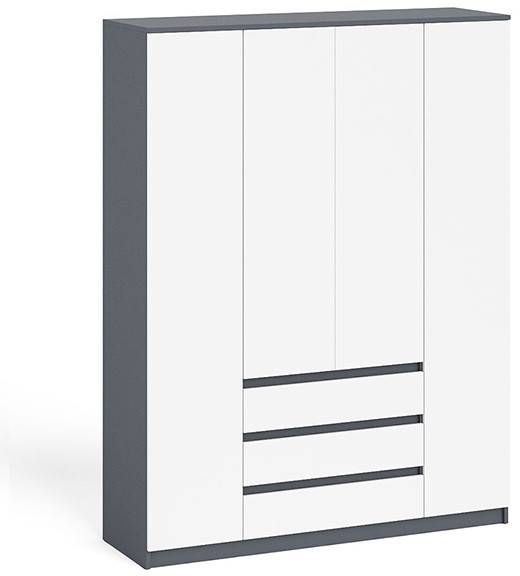 Мори Шкаф МШ1600.1, графит/белый