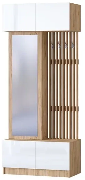 Прихожая Артек, Белый глянец/Дуб крафт золотой