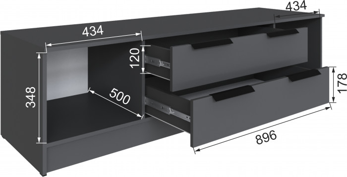 Тумба ТВ Мадрид №2 (1,8), Графит серый
