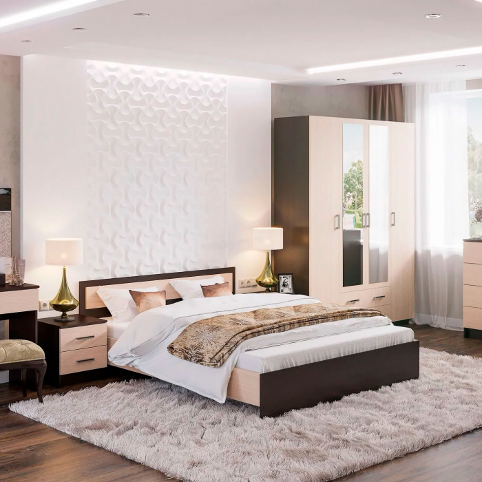 ГАРМОНИЯ ШК 602 М шкаф 4х створчатый (1,6х2,2х0,5) шимо темный/шимо светлый