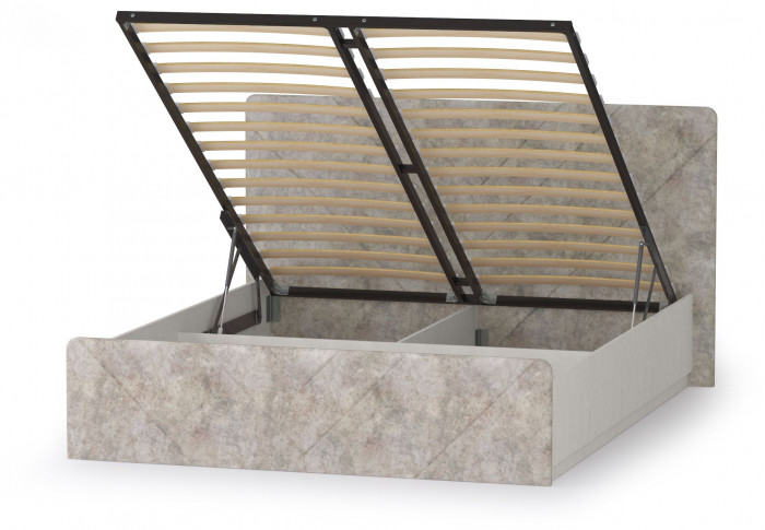 Амели Кровать 11.31 + подъёмный ортопед, цвет шёлковый камень/бетон чикаго беж, ШхГхВ 181,4х205,2х104,3 см., сп. м. 1600х2000 мм., б/м