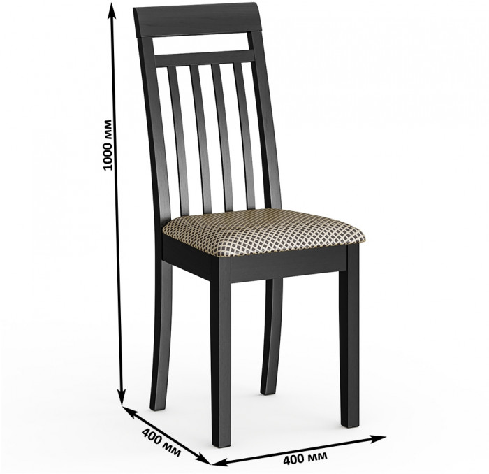 Четыре стула Мебель--24 Гольф-11 разборных, цвет венге, обивка ткань руми 812/8, ШхГхВ 40х40х100 см., от пола до верха сиденья 47 см.