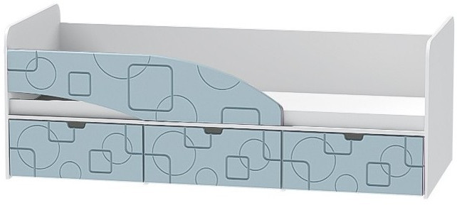 Детская кровать Бриз-3 80х190, квадрат (Ирис/Белый/правый)