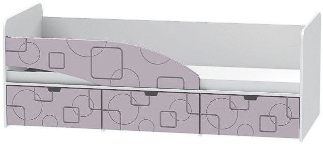 Детская кровать Бриз-3 80х190, квадрат (Ирис/Белый/правый)