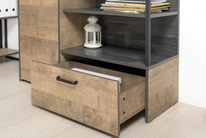 Трувор 13.307.01 Комод + 13.307.02 Комод с ящиками + 13.307.01 Комод, дуб гранж песочный/интра