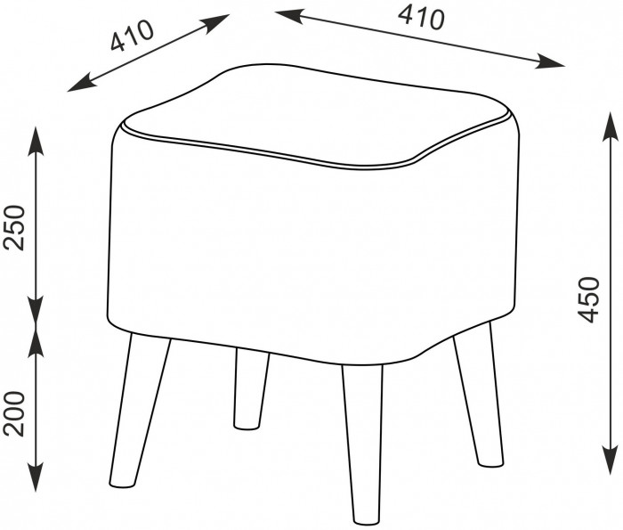 Банкетка 6-5133ТКВсерый Куби, ткань серая