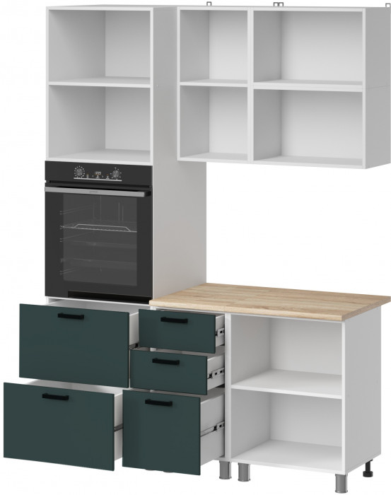 МК Аленушка 1,6м ПД 2 Лаванда Изумруд,скоба черный,сонома