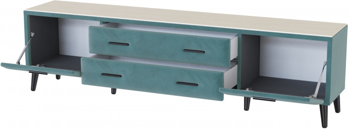 Тумба ТВ интерьерная 2,0 Пай бирюза/мдф клен кремовый