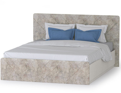 Амели Кровать 11.31 БЕЗ ортопеда, цвет шёлковый камень/бетон чикаго беж, ШхГхВ 181,4х205,2х104,3 см., сп. м. 1600х2000 мм., б/м, БЕЗ ортопеда