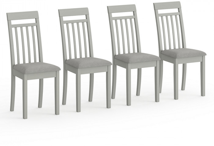 Четыре стула Мебель--24 Гольф-11 разборных, цвет серый, обивка ткань велюр серый 63, ШхГхВ 40х40х100 см., от пола до верха сиденья 47 см.