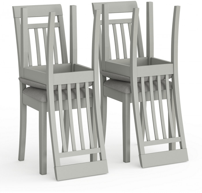 Четыре стула Мебель--24 Гольф-11 разборных, цвет серый, обивка ткань велюр серый 63, ШхГхВ 40х40х100 см., от пола до верха сиденья 47 см.