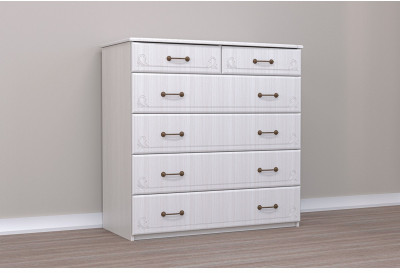 Кэт-6 бодега/сандал Комод 6 ящиков (Бодега белая / Сандал)