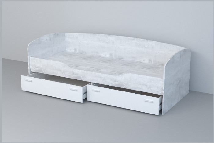 Кровать 0,8 арт.016 (Дуб Крафт Золотой/Белый Глянец)