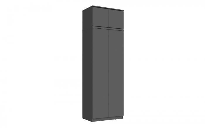 Челси Шкаф 2-х створчатый платяной + антресоль к шкафу 800 (Графит, Графит)