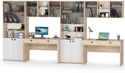 Бостон № 22, дуб эндгрейн элегантный/фасады МДФ милк рикамо софт