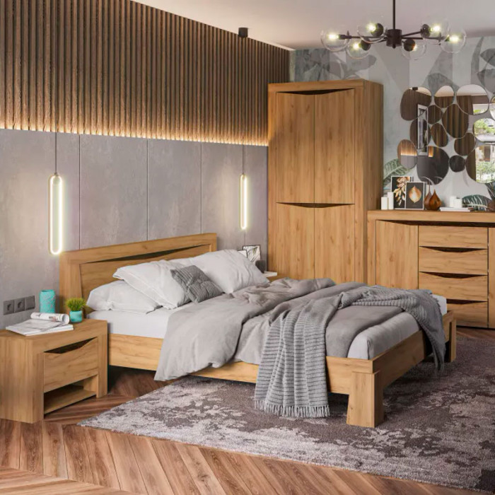 Спальня "Паола" ТП 701 (600х450х372 мм) дуб крафт золото