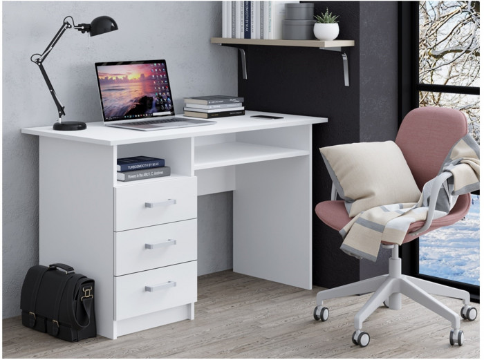 Стол письменный ПС-02 (с ящиками) (Ясень шимо темный)