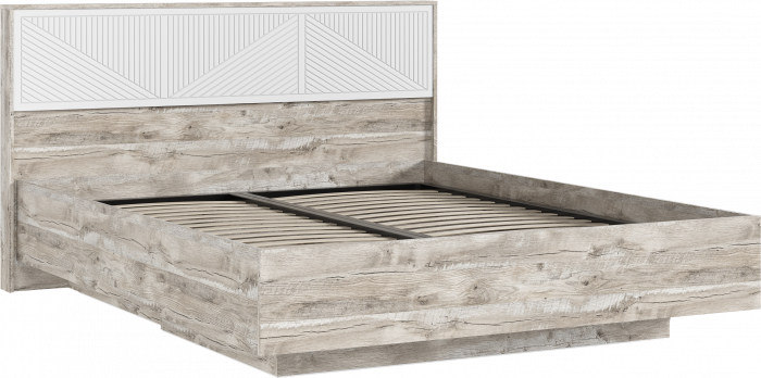 Сильвия Кровать парящая 1,6м (ортопед металл) Браш Вайт/Дуб Юкон, Дуб Юкон