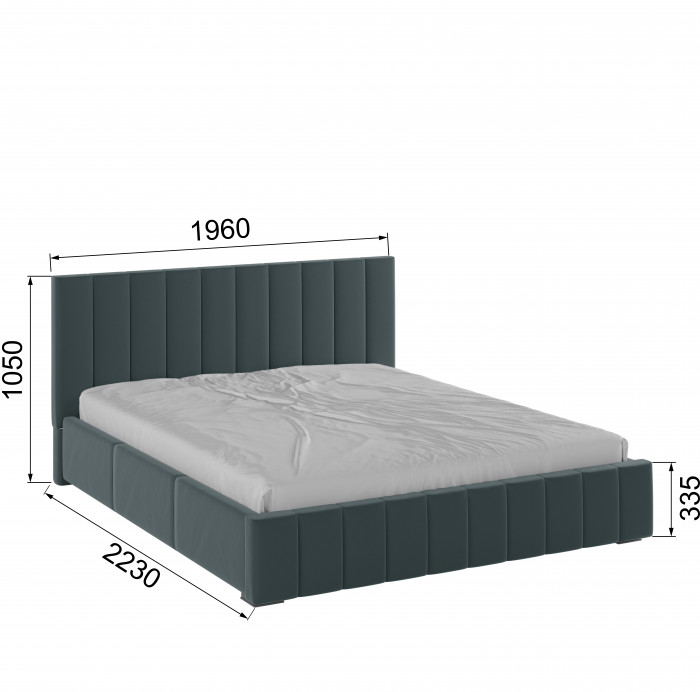 Нега Кровать интерьерная 180 серый, ортопед