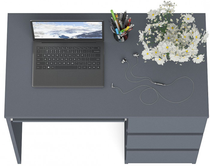 Мори Стол компьютерный МС-6 правый, цвет графит, ШхГхВ 90х50х76,6 см., выдвижные ящики справа, НЕ универсальная сборка