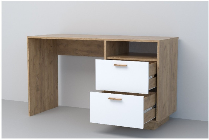 Эго Стол Ст-3 ПД (Глянец Белый/Дуб Крафт Золотой)