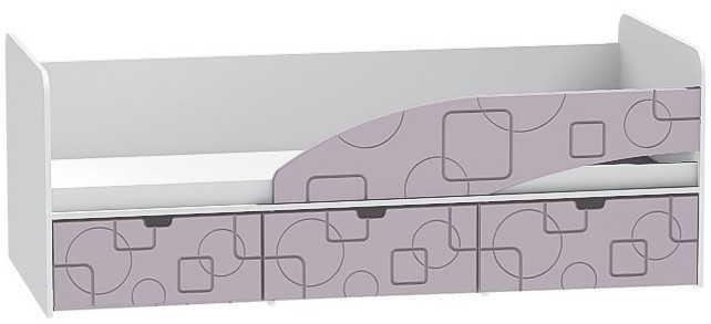 Детская кровать Бриз-3 80х190, квадрат (Антарктида/Белый/левый)