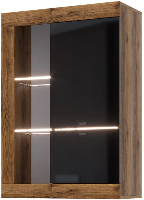 Прага Модульная Гостиная, вариант №5, Дуб Делано/Черный глянец