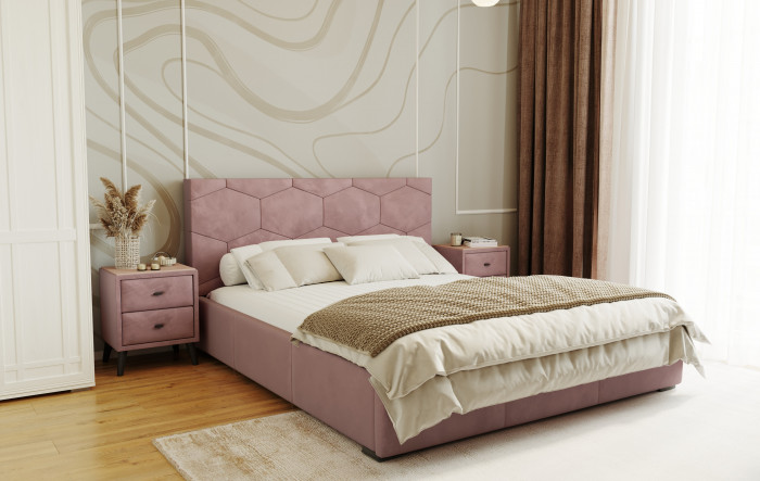 Манука Кровать интерьерная 160 пыльная роза, ортопед