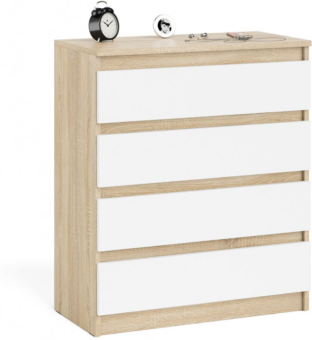 Мори Комод МК800.4, цвет дуб сонома/белый, ШхГхВ 80,4х41х94 см.