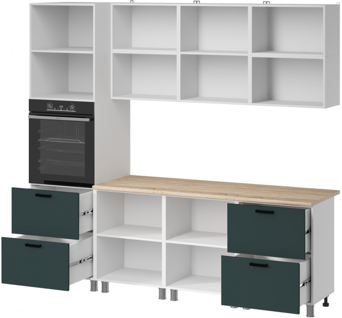 МК Аленушка 2,4м Лаванда Изумруд,скоба черный,сонома