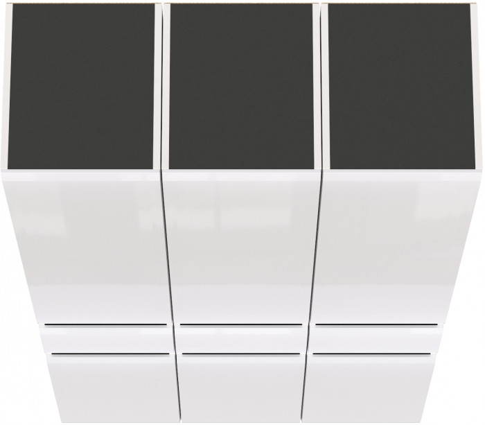Сидней 13.202 Шкаф с ящиком 3 штуки, корпус: белый/чёрный/фасады: МДФ белый глянец