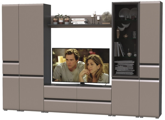 Сидней Комплектация № 060, корпус: антрацит/фасады: МДФ веллюто капучино