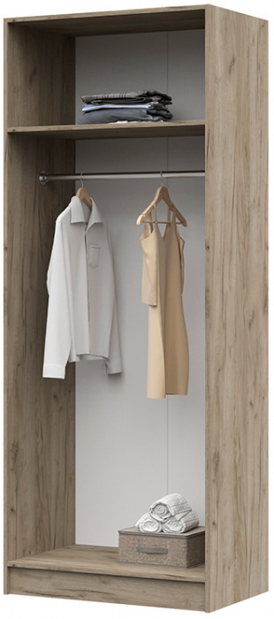 ШК 554 Бася ЛДСП шкаф скалка дуб крафт серый/дуб крафт белый