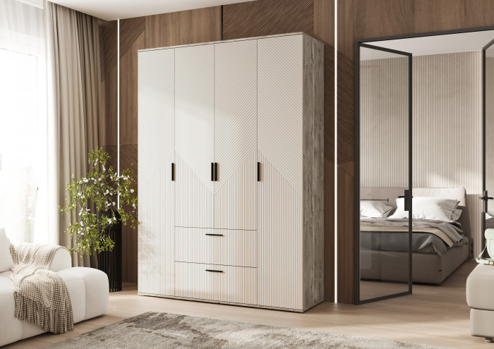 Сильвия Шкаф 4-х створчатый 1600, Кашемир/Дуб Юкон