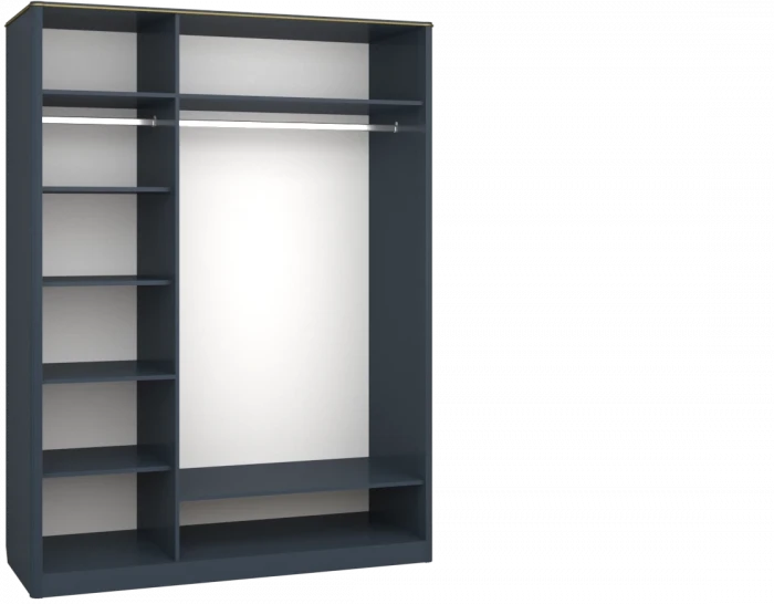 Шкаф для одежды трехдверный "Тиволи" - Серый антрацит (лак)