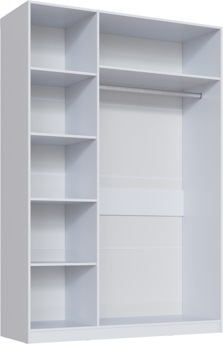 Шкаф 3-х створчатый Апполия, Белый/Белый дуб