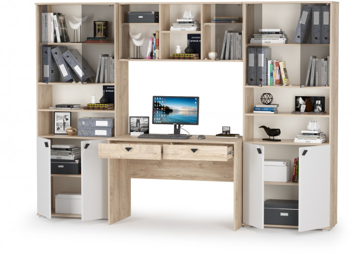 Бостон № 28, дуб эндгрейн элегантный/фасады МДФ милк рикамо софт