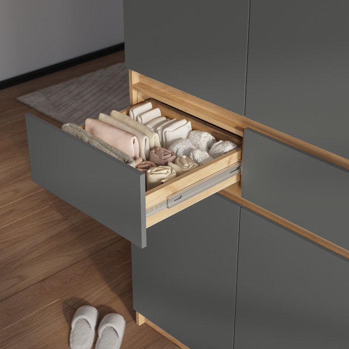 Шкаф 3-х створчатый "Багира" ШК-08 Крафт/Графит